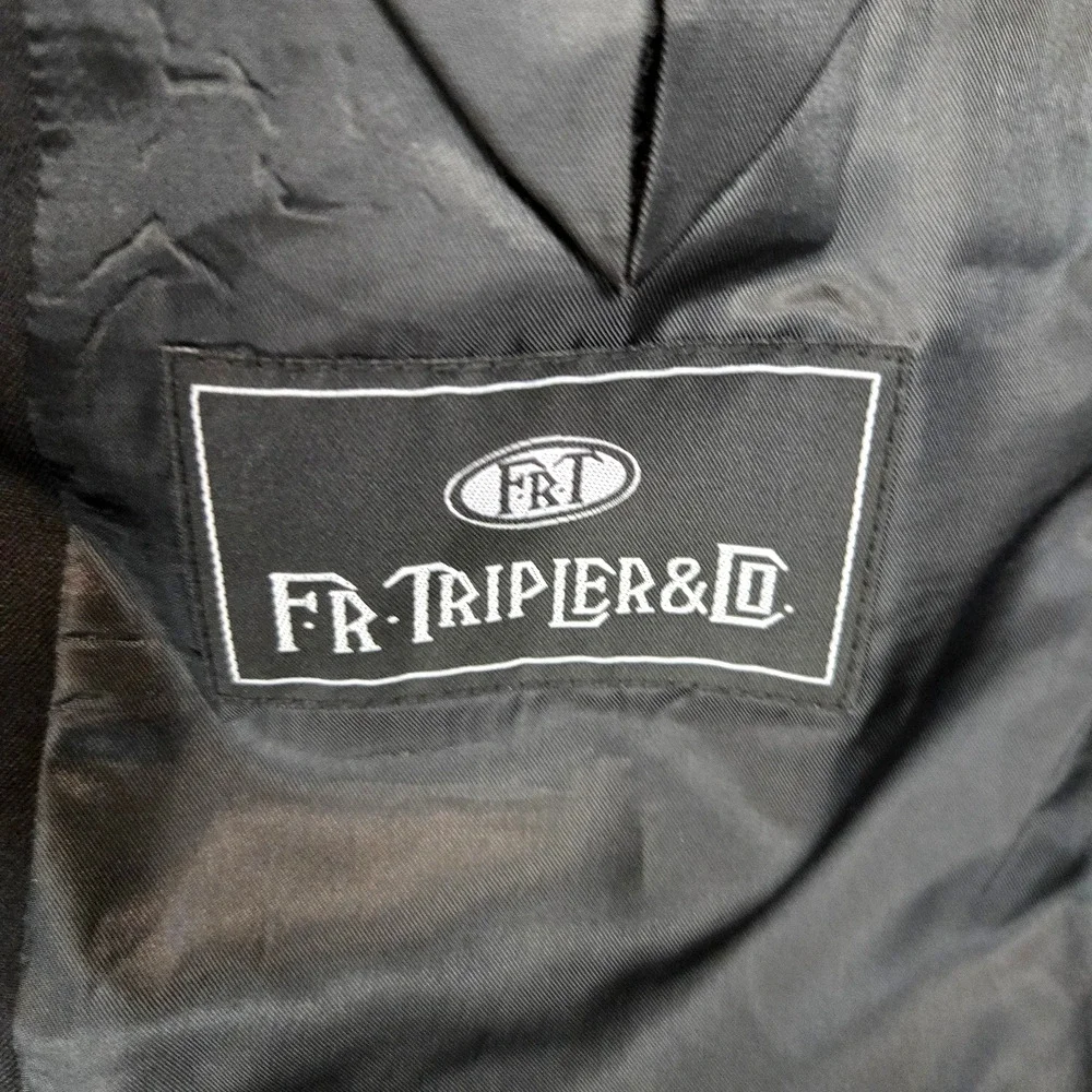 Vtg F.R. Tripler & Co. Black Sport Coat L(48) Woolmark Suit Jacket Event Career